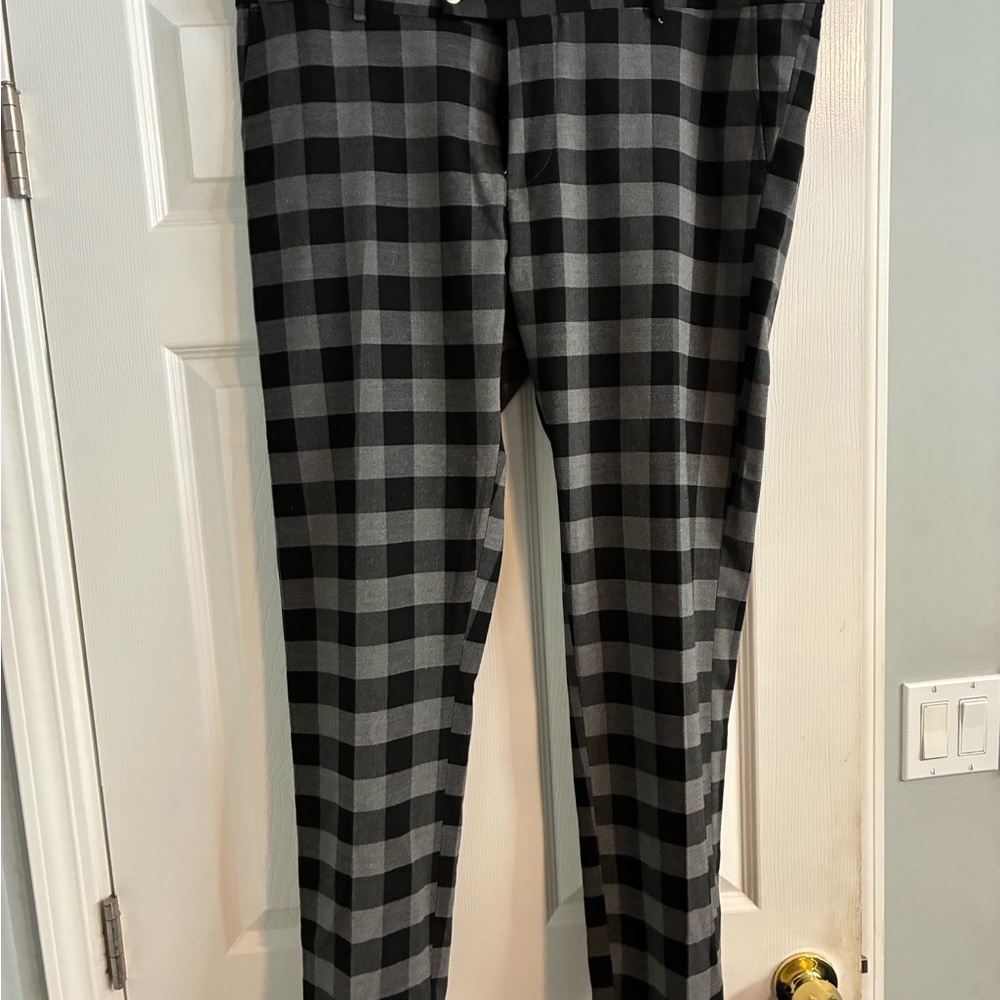 Black and Gray Checkered Pants